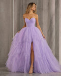 Lavender Strapless Tulle Ball Gown