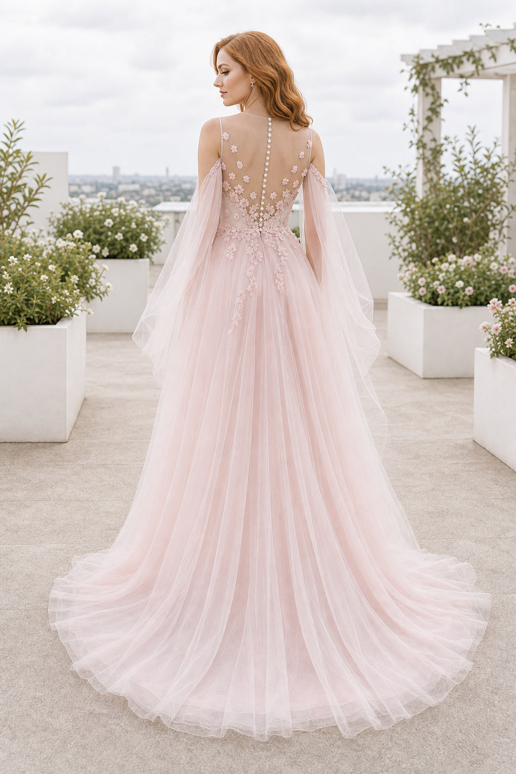White Square Mermaid Lace Floor-length Wedding Dress With Lace and Open Back and Open Back