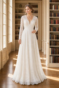 White Bateau Short Sleeves A-Line Chiffon Floor-length Wedding Dress With Front Slit and Beaded Waist and Open Back