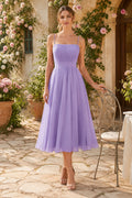 Lavender Garden Wedding Guest Sheath Dress front view