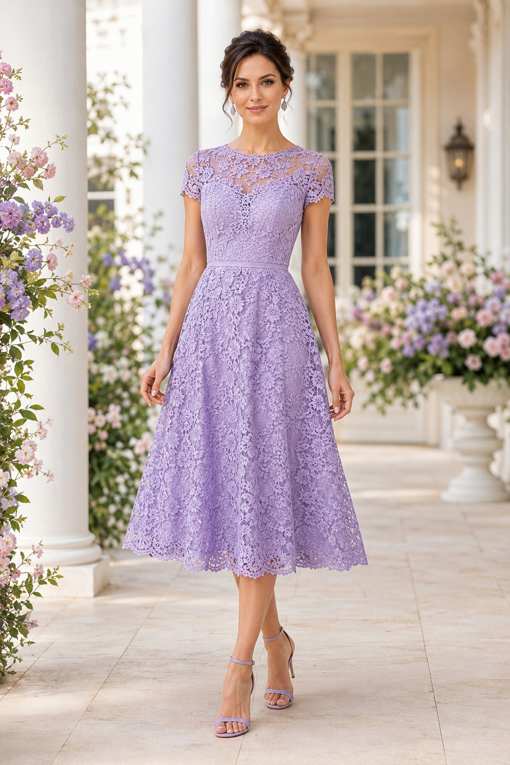 Sage Spring Wedding Guest Sheath Dress Style MG_301537 front view