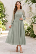 Dusty Rose Modest Wedding Guest Sheath Dress front view
