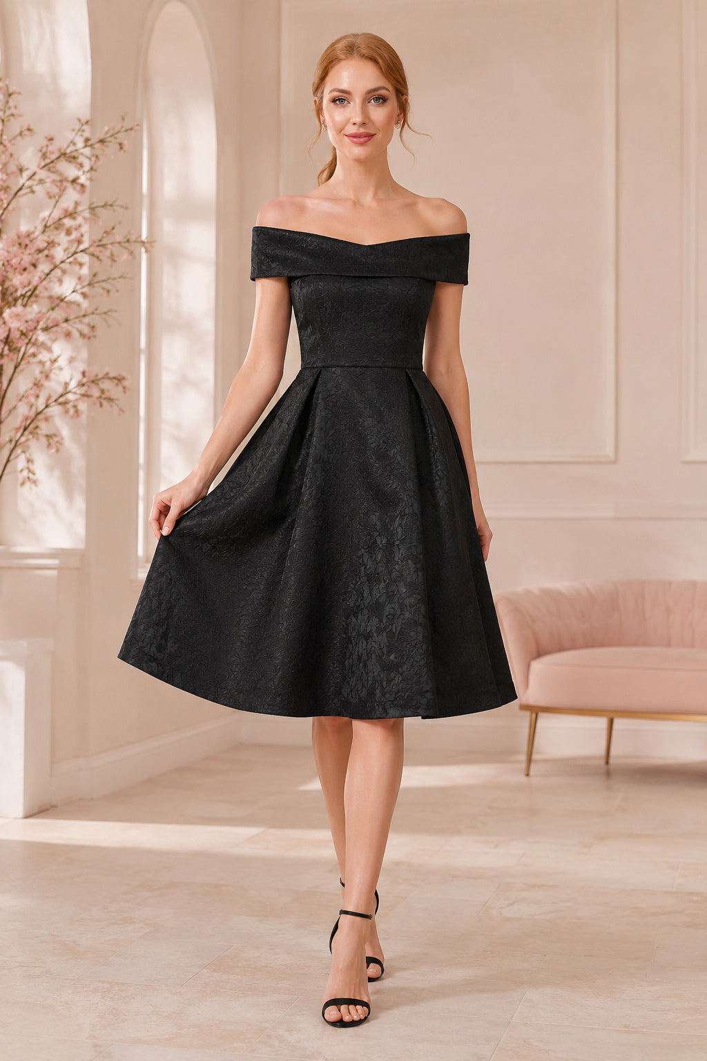 Black Cocktail Sheath Dress Style MG_301311 front view