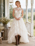 Maternity Wedding Dress Square Neck Spaghetti Strap Simple A-Line Chiffon Gown with Low Back front view