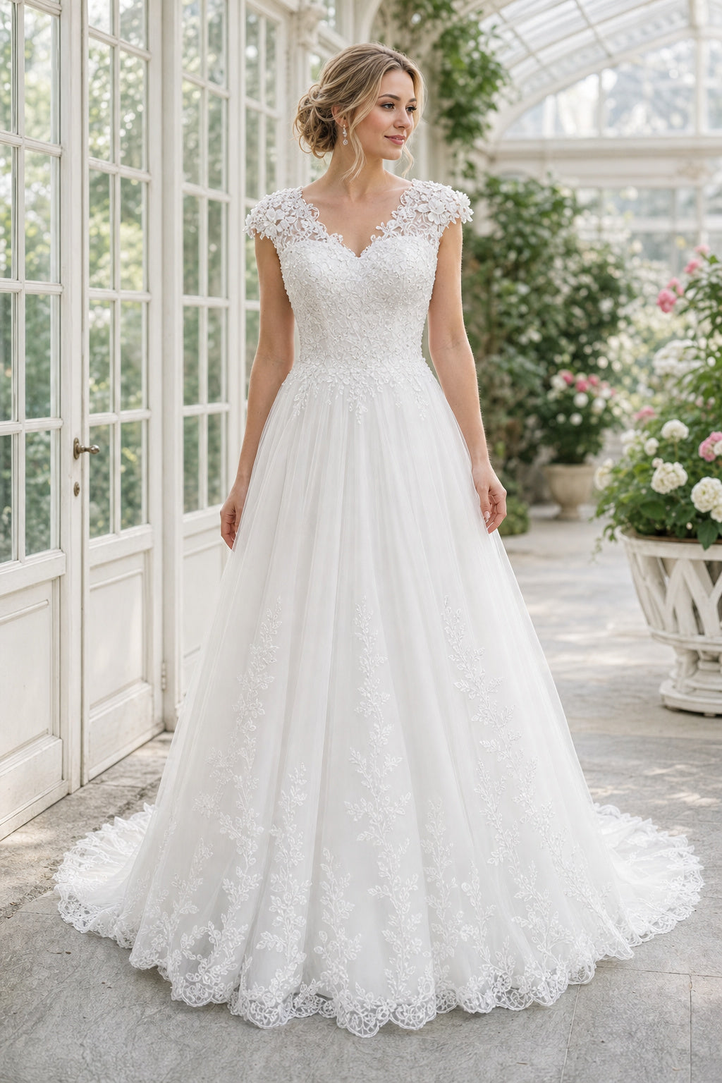White Sweetheart Mermaid Lace Floor-length Wedding Dress With Lace and Lace Bodice and Open Back