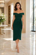 Sage Wedding Guest Cocktail Sheath Dress front view