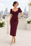 Lavender Semi Formal Wedding Guest Sheath Dress front view