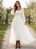 Maternity Wedding Dress Halter Neck Simple Chiffon Lakeside Gown with Open Back and Train front view