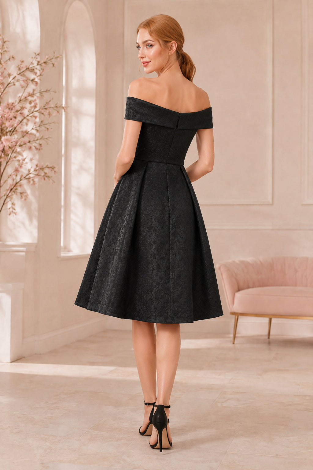 Black Cocktail Sheath Dress Style MG_301311 back view