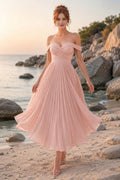 Lavender Beach Wedding Guest Sheath Dress front view