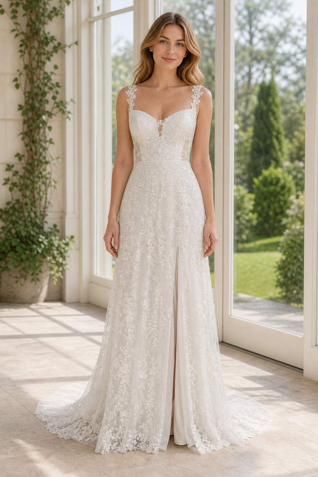 White Off-the-shoulder Long Sleeves Mermaid Lace Floor-length Wedding Dress With Lace and Open Back
