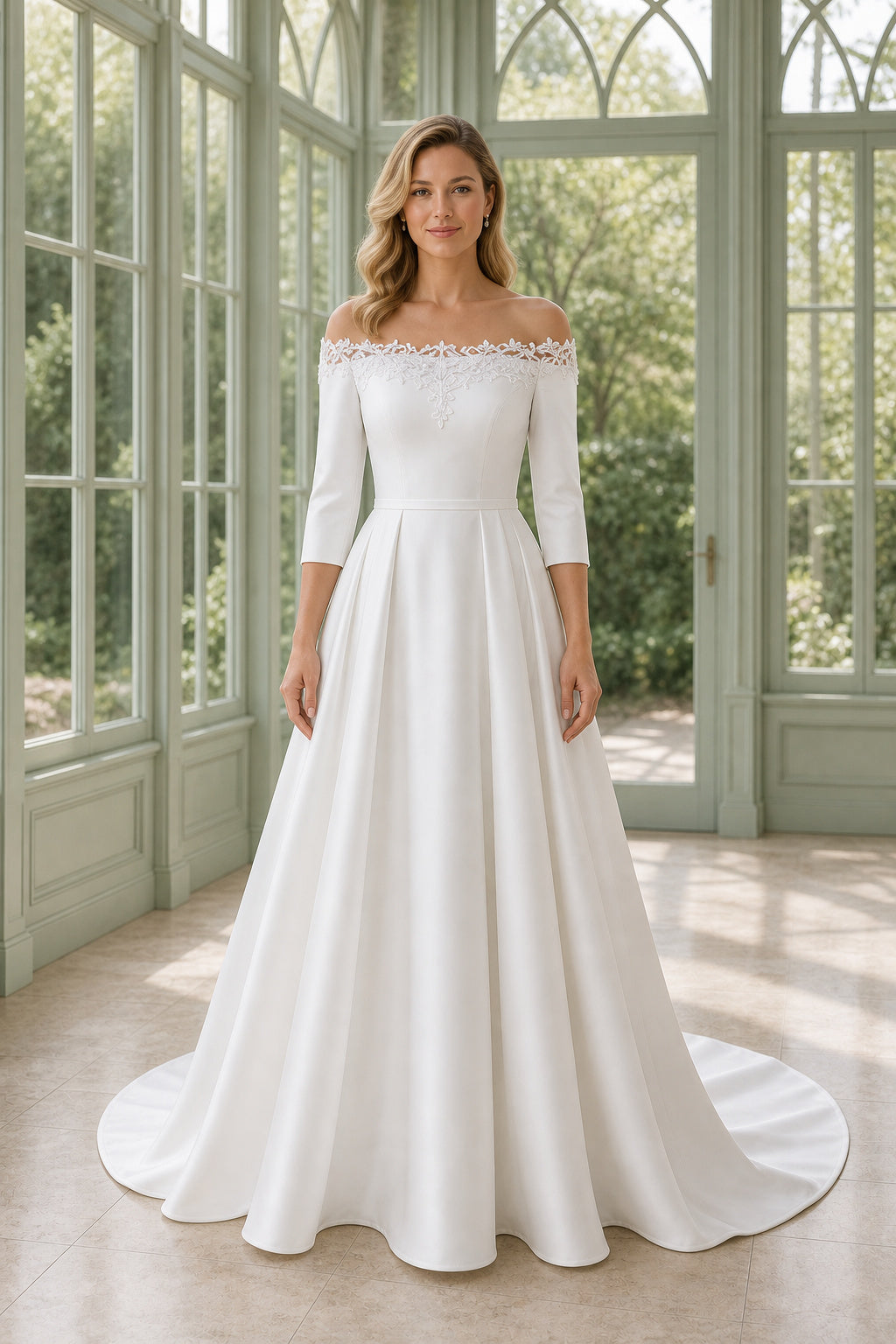 White Halter Mermaid Lace Floor-length Wedding Dress With Lace and Layered Skirt and Open Back