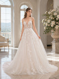 Satin Wedding Dress Sheath Strapless Sweep Train Bridal Gown front view