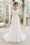 White Halter Mermaid Lace Floor-length Wedding Dress With Lace and Pleated Skirt and Open Back