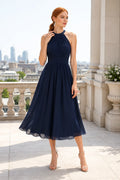 Dusty Rose A-Line Cocktail Dress front view