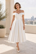 Champagne Square A-Line Chiffon Floor-length Wedding Dress With Layered Skirt and Beaded Bodice and Open Back