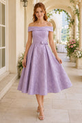 Lavender Chic Formal Wedding Guest Sheath Dress front view