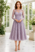 Lavender Wedding Guest Sheath Dress Style MG_301576 front view