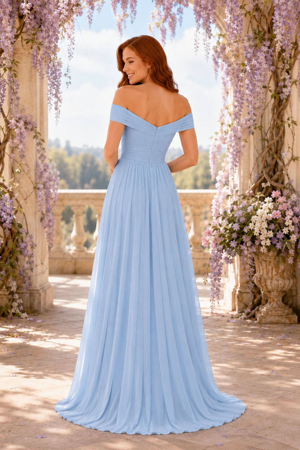 Sage Spring Wedding Guest Sheath Dress Style MG_301536 back view