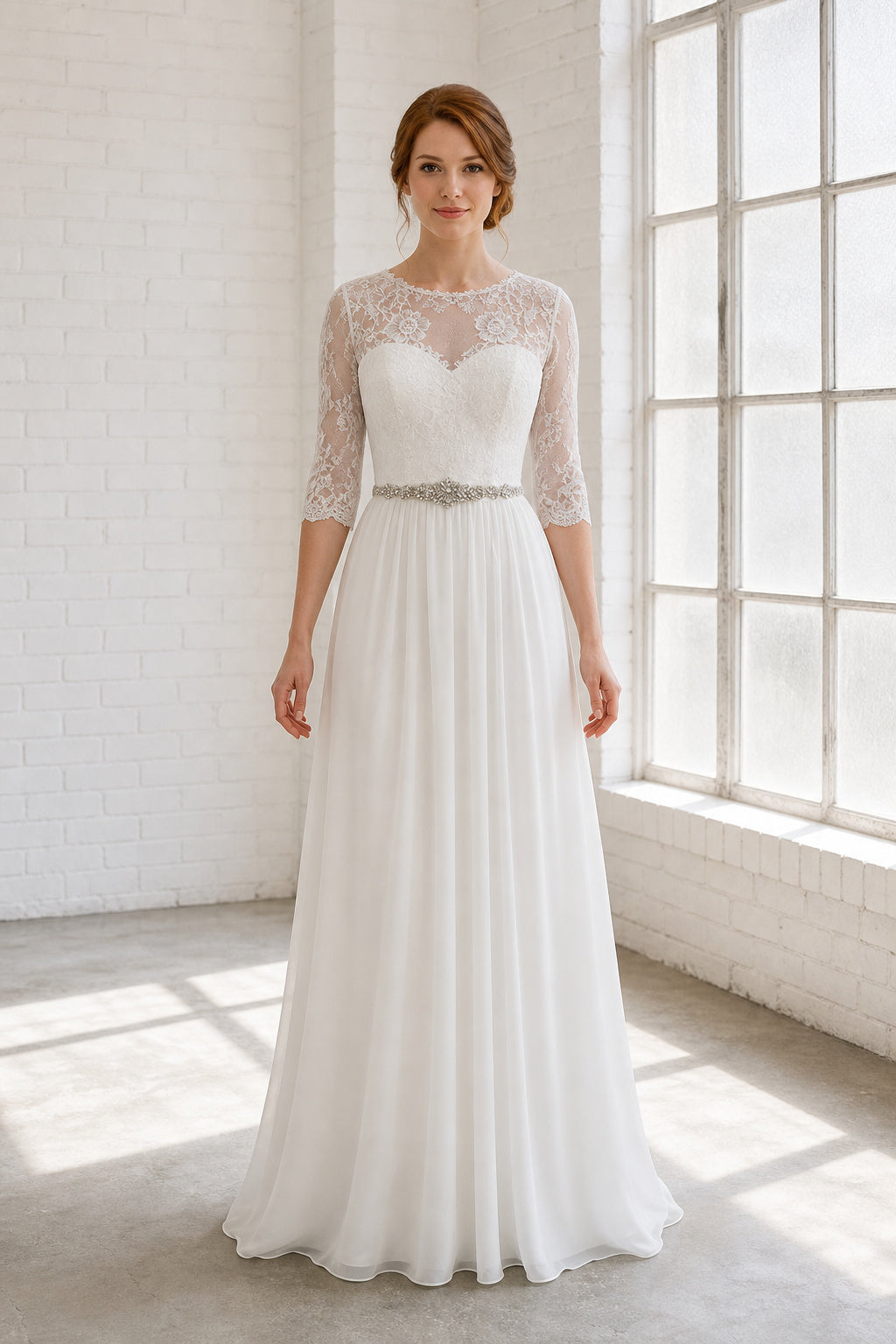 White Sweetheart A-Line Satin Floor-length Wedding Dress With Open Back and Lace Bodice and Open Back