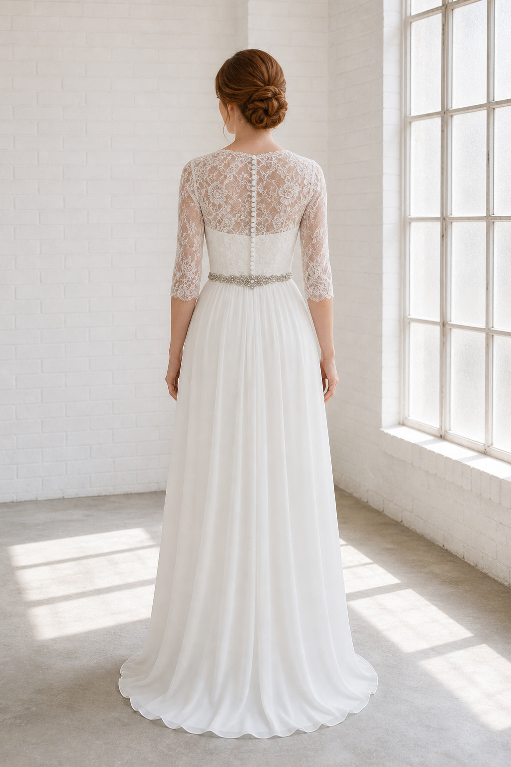 White Sweetheart A-Line Satin Floor-length Wedding Dress With Open Back and Lace Bodice and Open Back