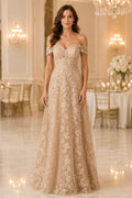 Champagne Wedding Guest Sheath Dress Style MG_301583 front view