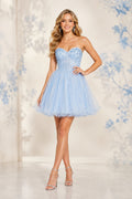 Sky Blue Pastel Blue Homecoming A-Line Dress Style MG_301294 front view