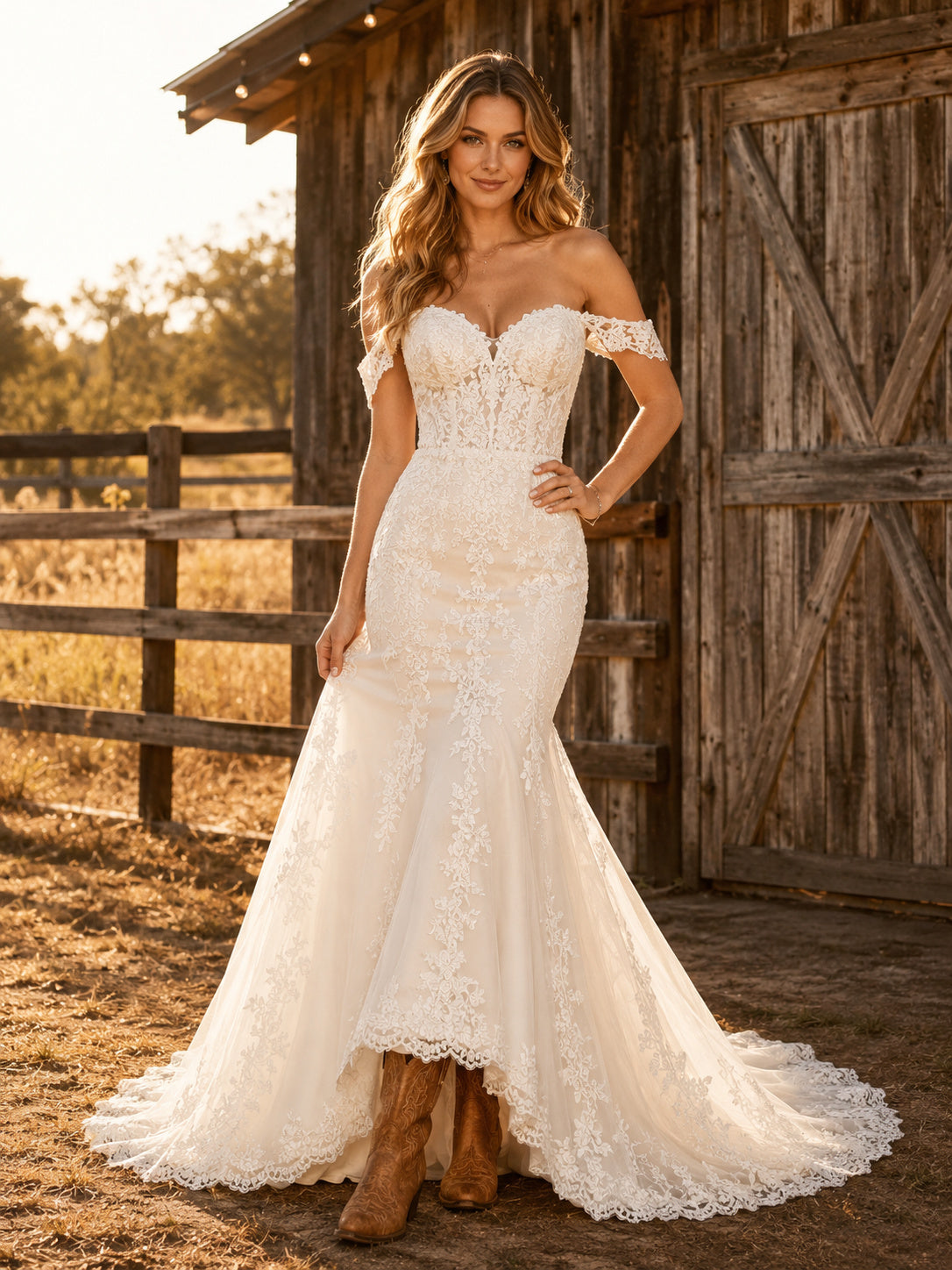 Maternity Wedding Dress Halter Spaghetti Strap Beach Bridal Gown with Split Front front view