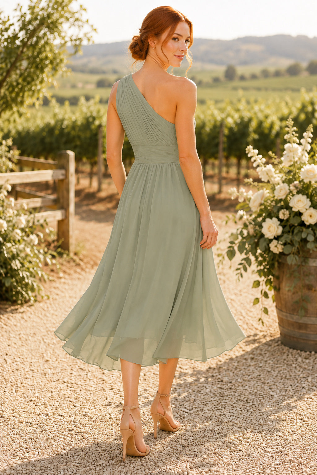 Sky Blue Cocktail Wedding Guest Sheath Dress back view