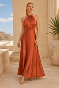 Orange Terracotta Wedding Guest Sheath Dress Style MG_301573 front view