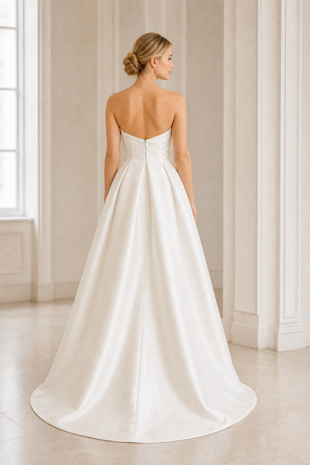 White Scoop Three-Quarter Sleeves Mermaid Lace Floor-length Wedding Dress With Lace and Lace Bodice and Open Back