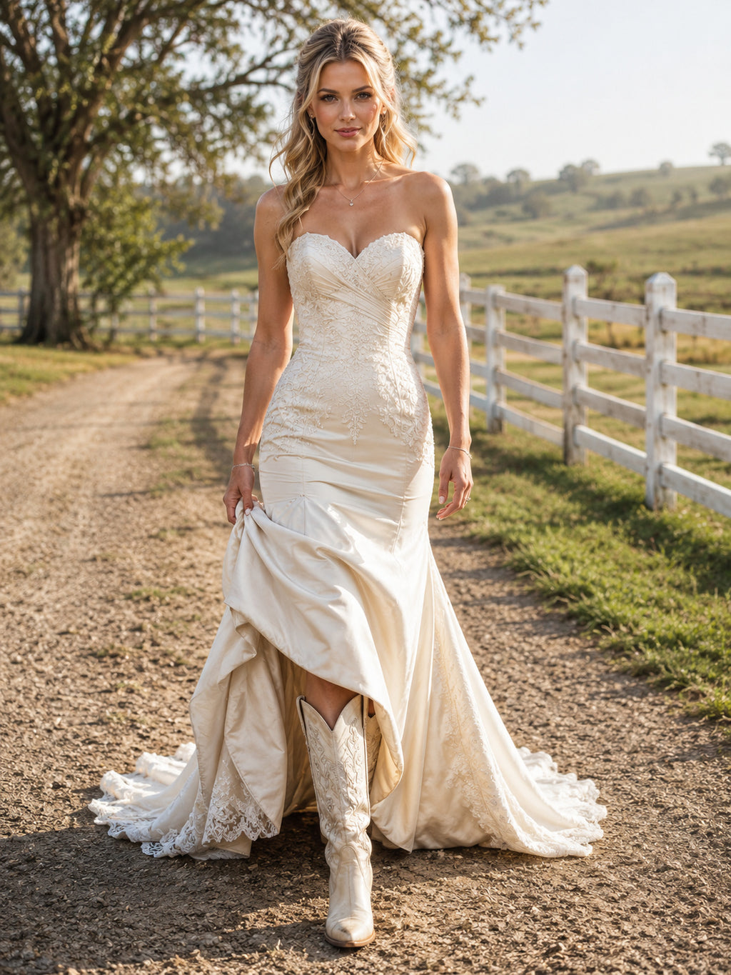 Sweetheart Satin Sheath Wedding Dress with Ruched Split Skirt and Sweep Train Simple front view