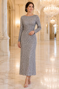 Dark Navy Winter Wedding Guest Sheath Dress Style MG_301532 front view