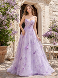 Lavender Garden Strapless Floral Organza A-Line Wedding Dress front view