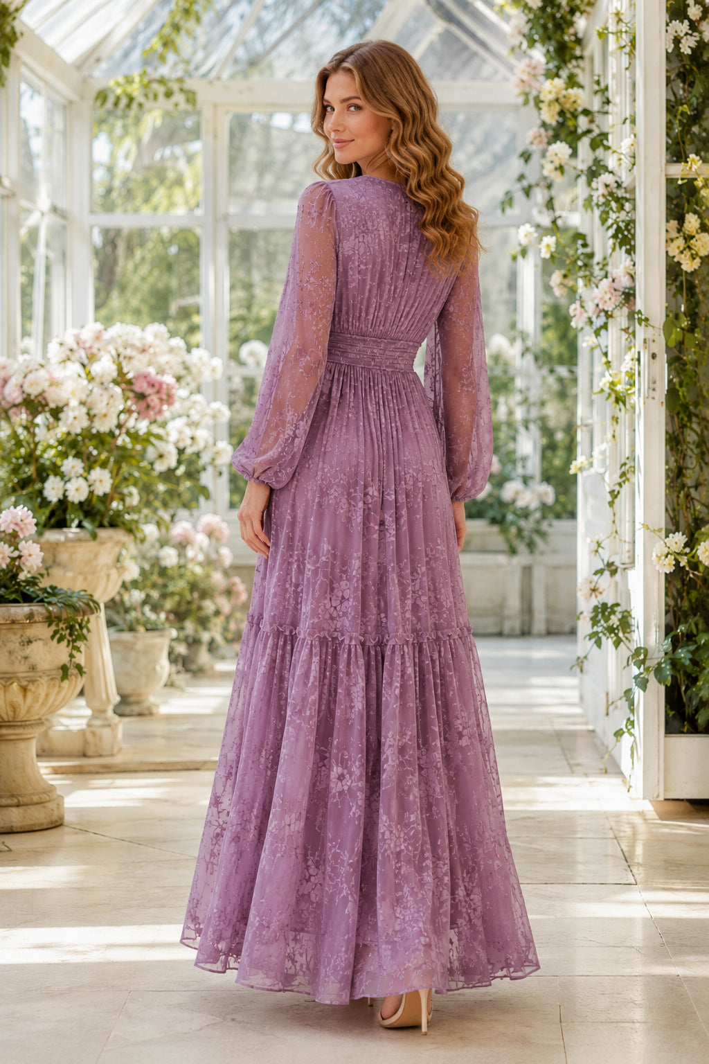 Dark Navy Boho Wedding Guest Sheath Dress back view