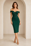 Dark Green Emerald Cocktail Sheath Dress Style MG_301330 front view