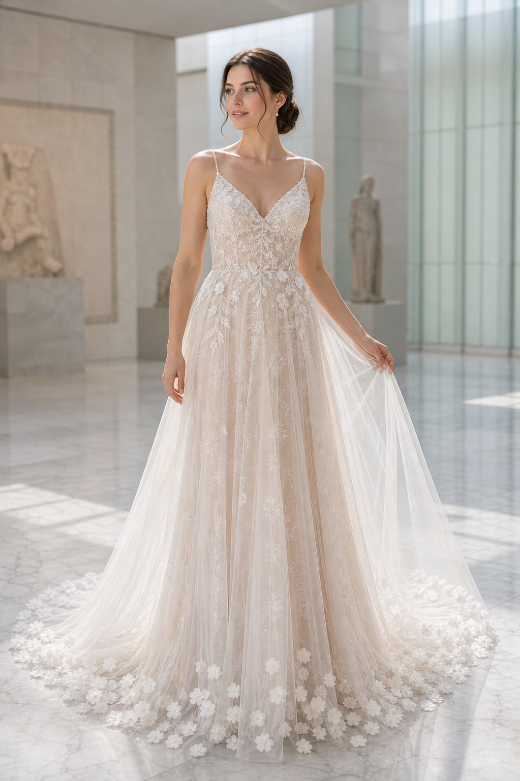 White Square Mermaid Lace Floor-length Wedding Dress With Lace and Lace Bodice and Open Back