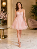 Blush Polished Chiffon Sheath V-neck Knee Length Cocktail Dress front view