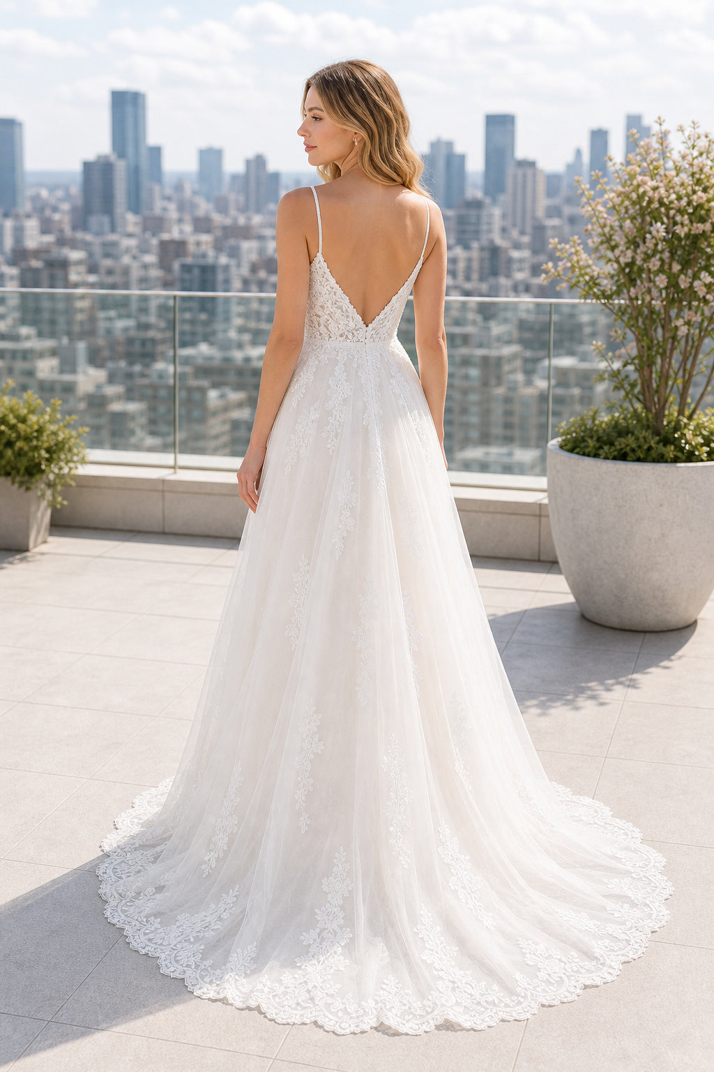 White Bateau Cap Sleeves A-Line Satin Floor-length Wedding Dress With Beaded Bodice and Pleated Skirt and Open Back