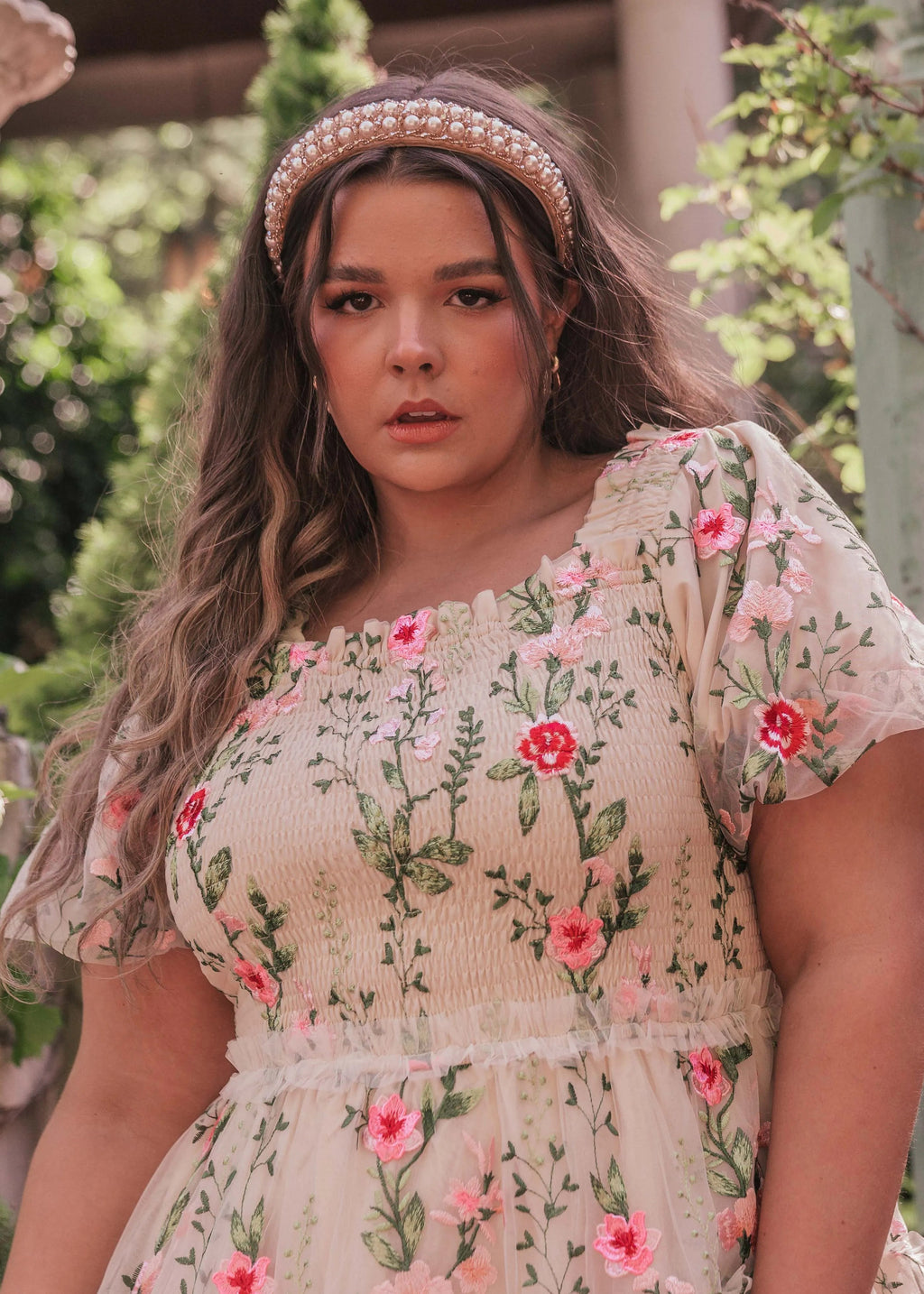 Rose Dress Midi - Cream