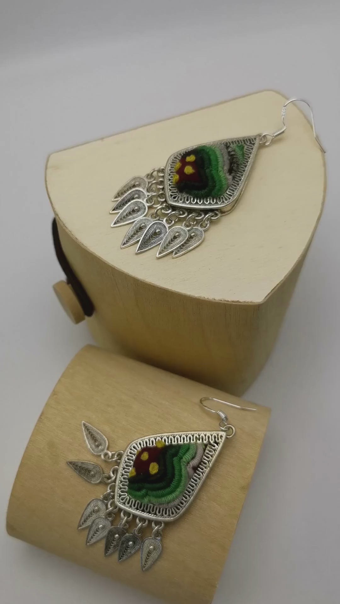 Incomparable Hand-Sewn Embroidery Drop Earrings