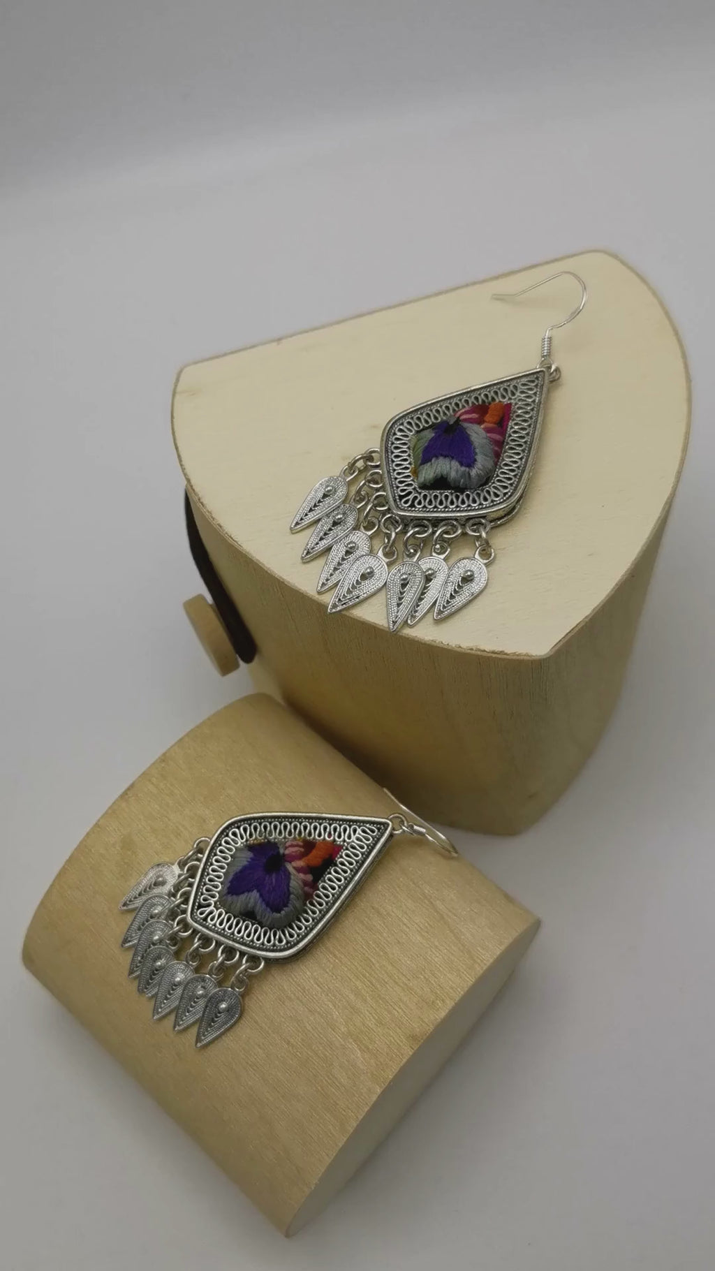 Remarkable Hand-Crafted Embroidery Drop Tassel Earrings