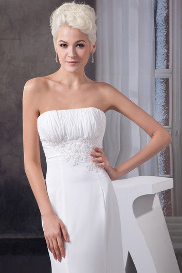 Strapless Sheath Chiffon Bolero and Dress With Lace