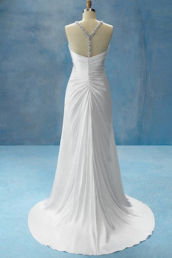 Saténové šaty bez rukávů s vroubkovaným výstřihem a řasením