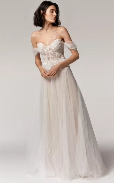 Charming Sweetheart Empire Tulle Wedding Dress with Beadings and Applique