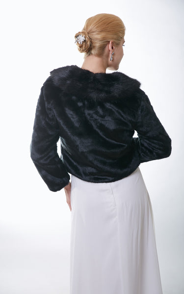 Faux Fur Bridal Jacket With Long Sleeves