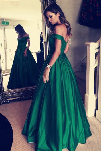 Šaty A-linie z saténu s výstřihem do V, krátkým rukávem a zipem, hluboký výstřih na zádech