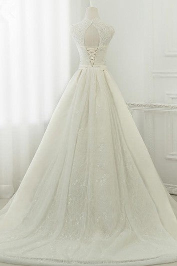 Abito in raso senza manicotto con scollo a V con perline