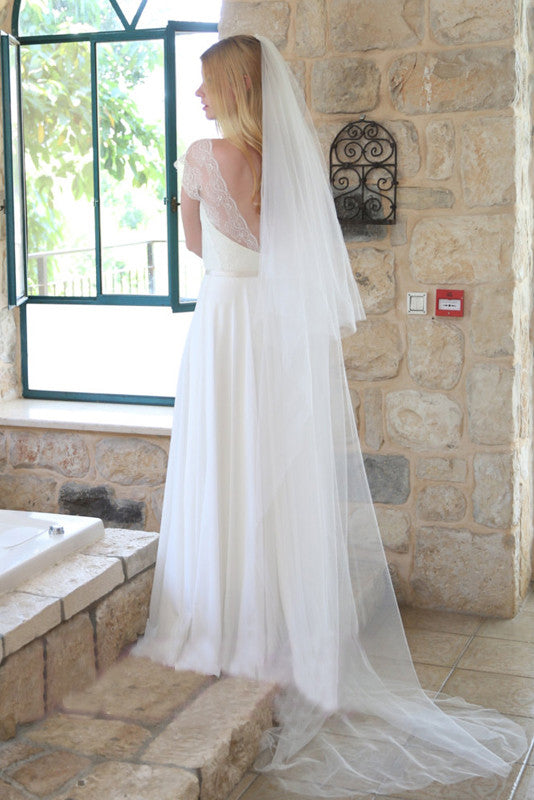 Simple Soft Super Fairy Long Wedding Veil