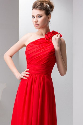 Jednoroční šifonové květinové šaty s dlouhou sukní, nášivkami na ramenou a řasením